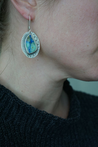 Rising Earrings- Azurite