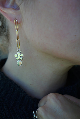 Flower Power Paperclip Posts- Opal+Gold