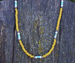 Seed Bead Layering Necklace- Yellow Ochre