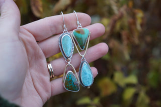 Yin Yang Earrings- Larimar + Turquoise