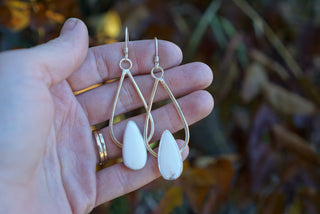 Rain Earrings- White Buffalo