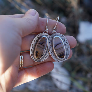 Rising Earrings- Montana Agate