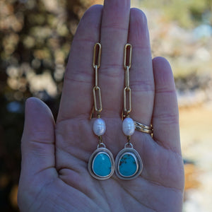 Pearl Paperclip Posts- Gold