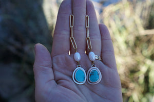 Pearl Paperclip Posts- Gold