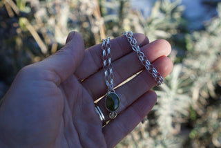 Little Star Necklace- Green Turquoise + Cubic Zirconia