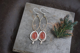 Gaea Earrings- Strawberry Quartz