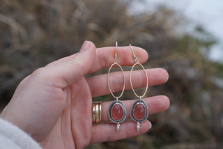 Gaea Earrings- Strawberry Quartz