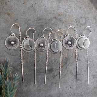 Sun + Moon Threader Earrings