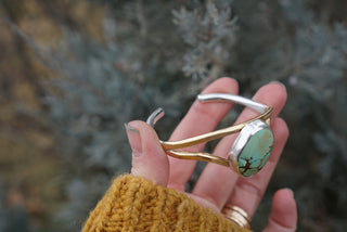 Eye Love U Cuff- Green Turquoise