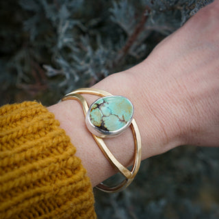 Eye Love U Cuff- Green Turquoise