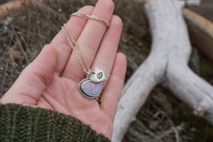 Eye Love U Necklace- Opal + Sterling Silver