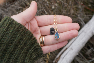 Eye Love U Necklace-Opal + 14k Gold