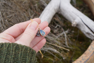 Eye Love U Necklace-Opal + 14k Gold