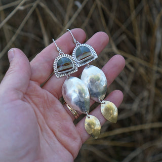Falling Leaves Earrings- Landscape Jasper
