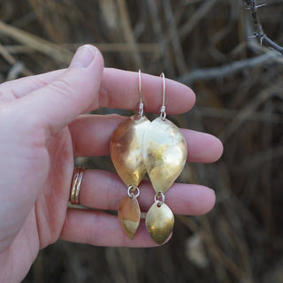Falling Leaves Earrings- Brass