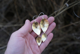 Falling Leaves Earrings- Brass