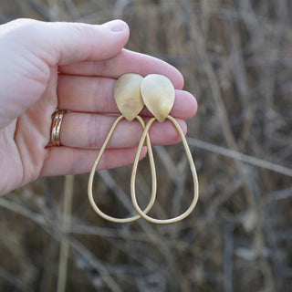 Odessa Post Earrings- Brass