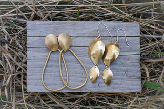 Falling Leaves Earrings- Brass
