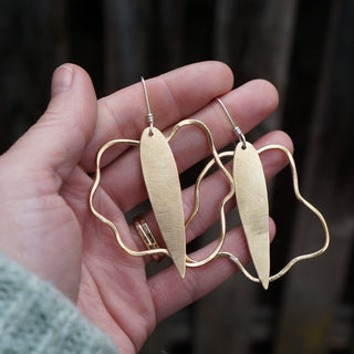 Free Flower Earrings- Brass