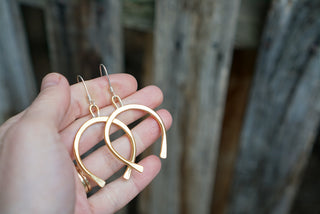 Plain Luck Earrings- Brass or Silver