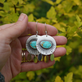 Sunrise Earrings- Silver and Turquoise