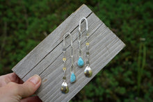 Load image into Gallery viewer, Cascade Post Earrings- Silver and Larimar
