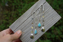 Load image into Gallery viewer, Cascade Post Earrings- Silver and Larimar
