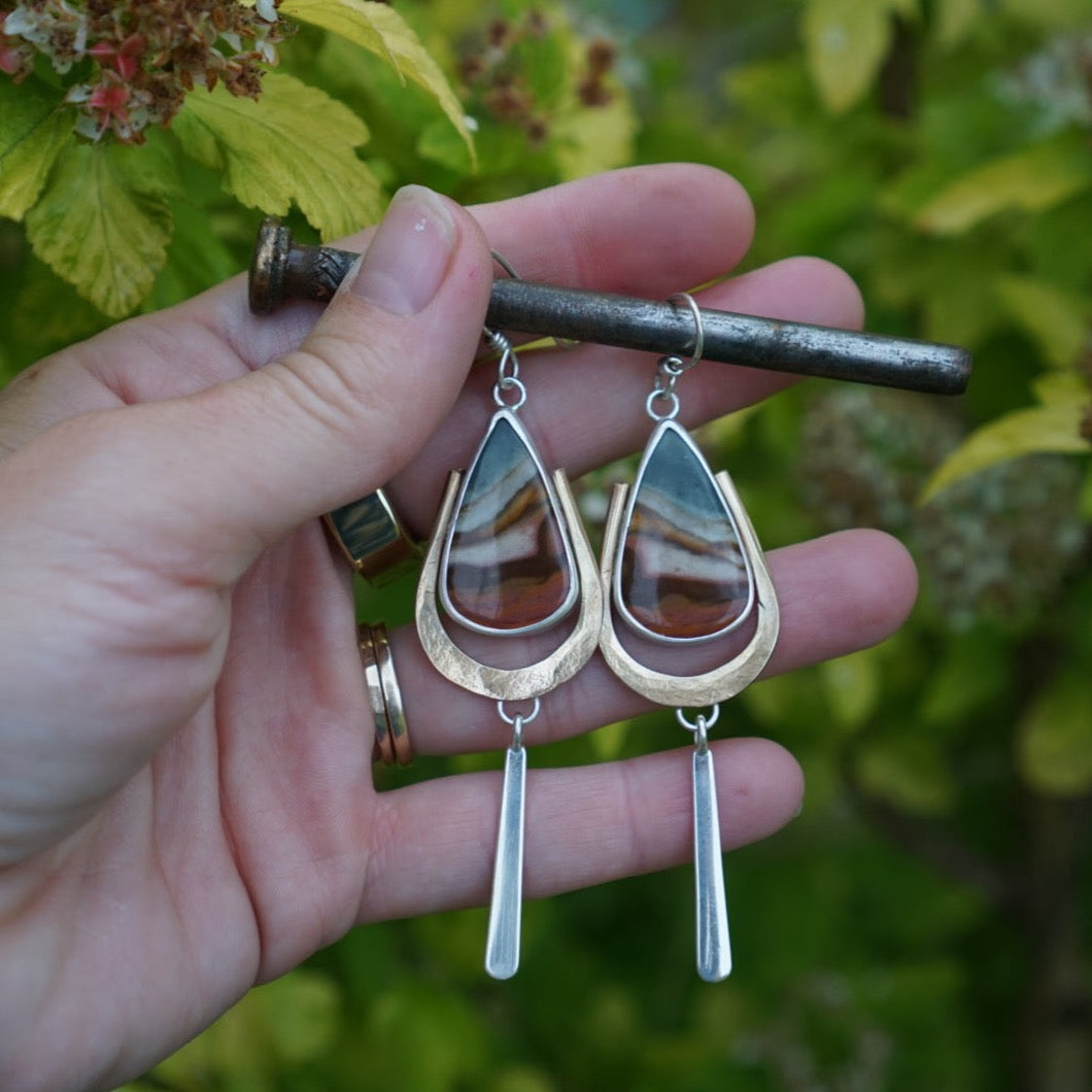 Empress Earrings- Landscape Jasper