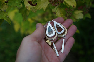 Empress Earrings- Landscape Jasper