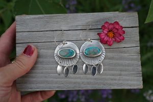 Sunrise Earrings- Chrysocolla + Silver