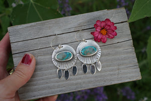 Sunrise Earrings- Chrysocolla + Silver