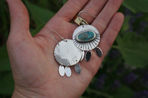 Sunrise Earrings- Chrysocolla + Silver