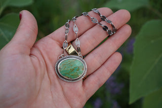 Lucy Necklace- Mohave Green Turquoise