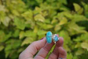 Terra Ring- Turquoise and Opal, Size 7.5