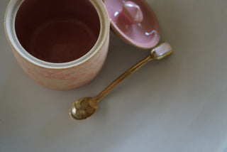 Sugar Jar + Spoon- Pink & Pink Shell