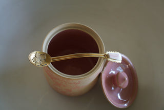 Sugar Jar + Spoon- Pink & Pink Shell
