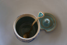 Load image into Gallery viewer, Sugar Jar + Spoon- Blue &amp; Turquoise
