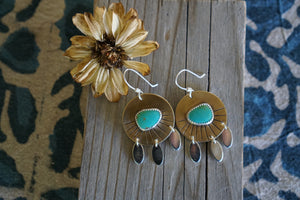 Sunrise Earrings I- Sonoran Gem Turquoise