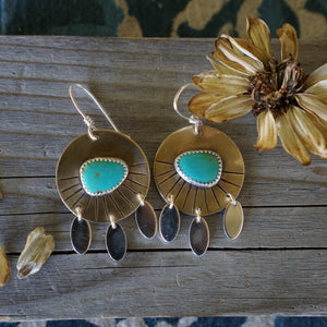 Sunrise Earrings I- Sonoran Gem Turquoise