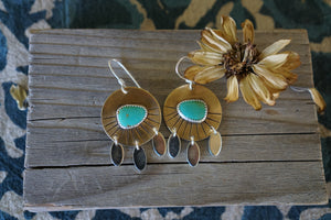 Sunrise Earrings I- Sonoran Gem Turquoise