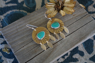 Sunrise Earrings I- Sonoran Gem Turquoise