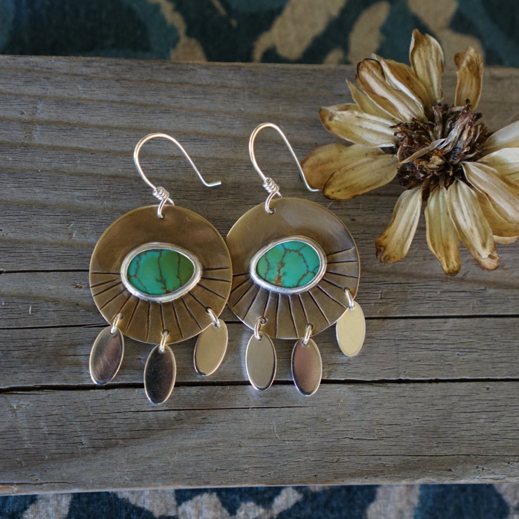 Sunrise Earrings II- Sonoran Gem Turquoise