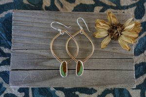 Venus Earrings- Green Turquoise + 14k Goldfill