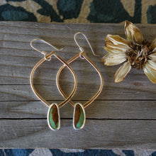 Load image into Gallery viewer, Venus Earrings- Green Turquoise + 14k Goldfill
