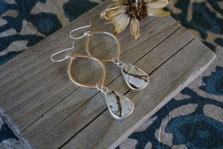 Venus Earrings- Wild Horse Magnesite + 14k Goldfill