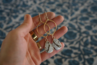 Venus Earrings- Wild Horse Magnesite + 14k Goldfill