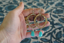 Load image into Gallery viewer, Empress Earrings- Flower Jasper + Turquoise
