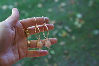 Rhode Hook Hoops- Pink Opal + 14k Goldfill