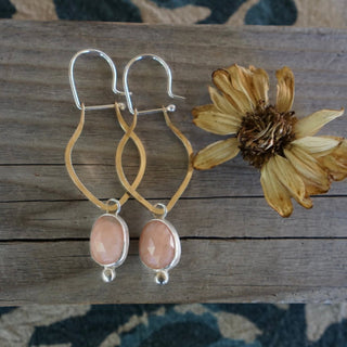 Rhode Hook Hoops- Pink Opal + 14k Goldfill