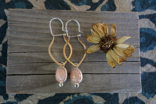 Rhode Hook Hoops- Pink Opal + 14k Goldfill